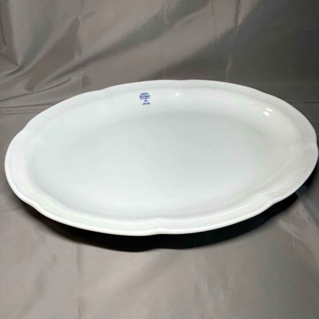 リチャードジノリ★ボンジョルノ ブルーロゴ オーバルプレート 30cm