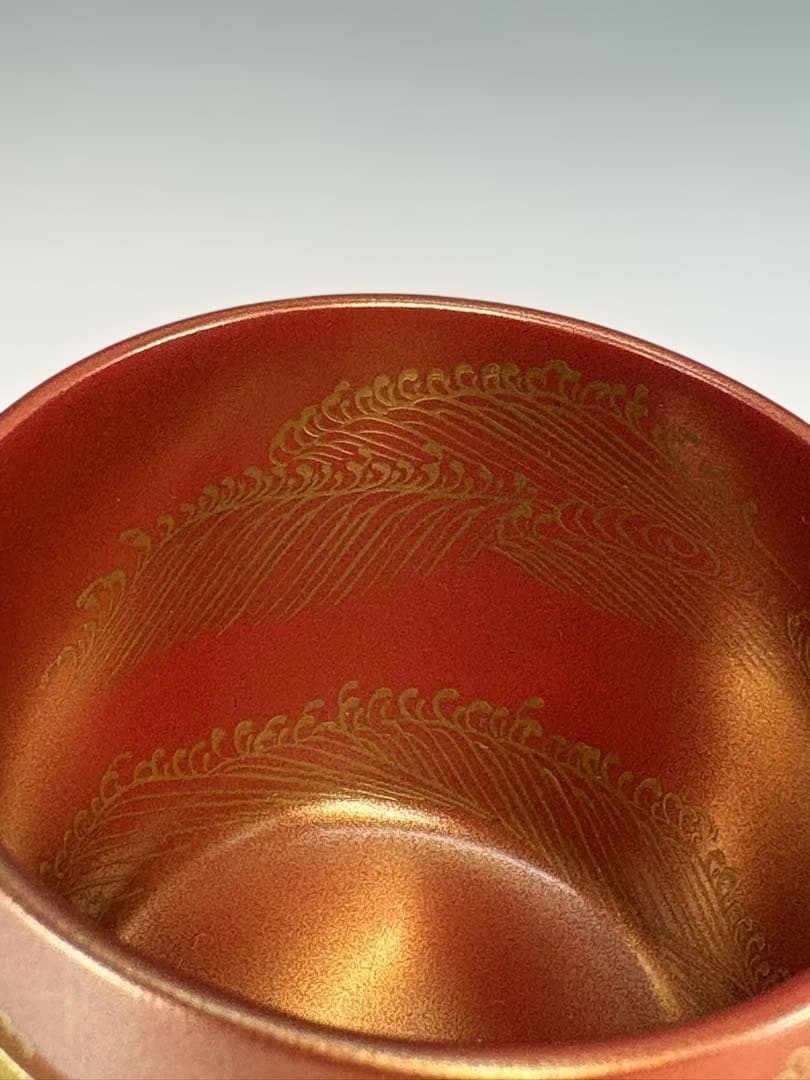 【中古品】平安宗章造　鶴蒔絵大棗（共箱）