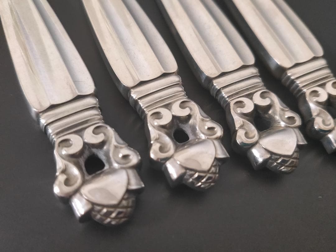 ジョージジェンセン エコーン バター ナイフ 4本 純銀製 アンティーク