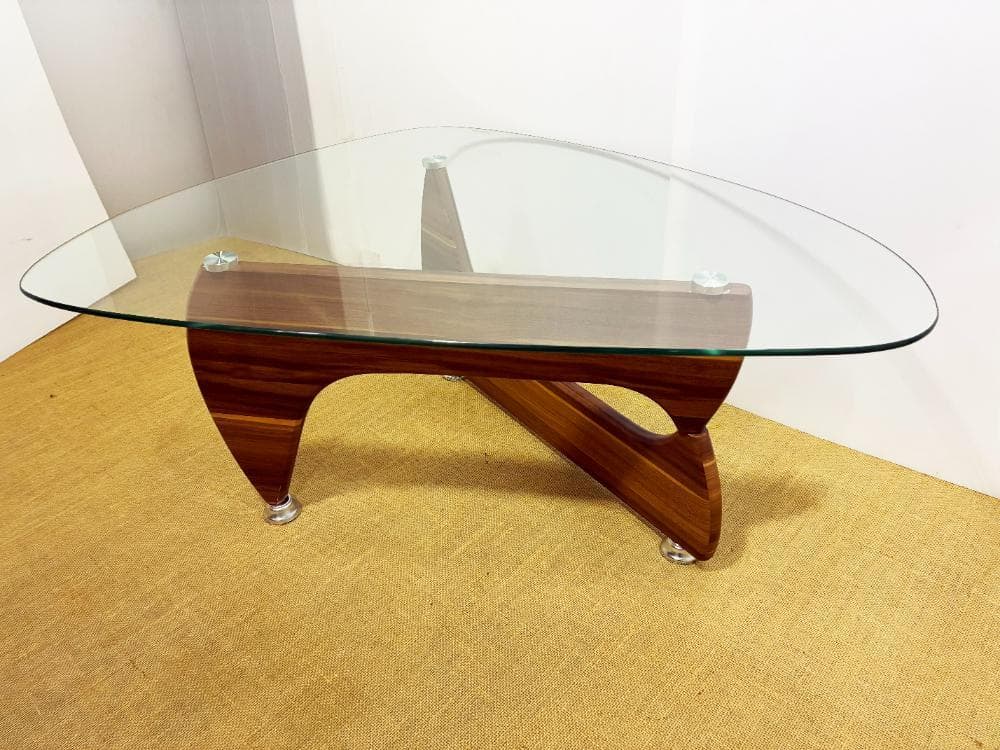 ★コーヒーテーブル ガラス天板 オニギリ型【コーヒーテーブル】FP09