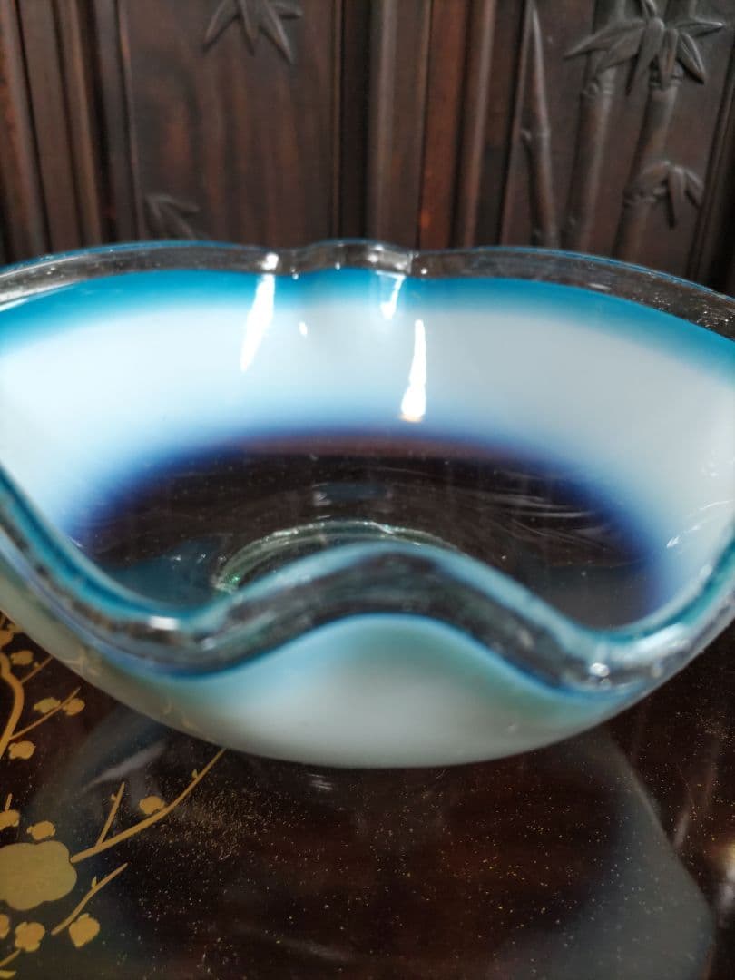 み*し様 乳白　青縁　スミ入れ鉢