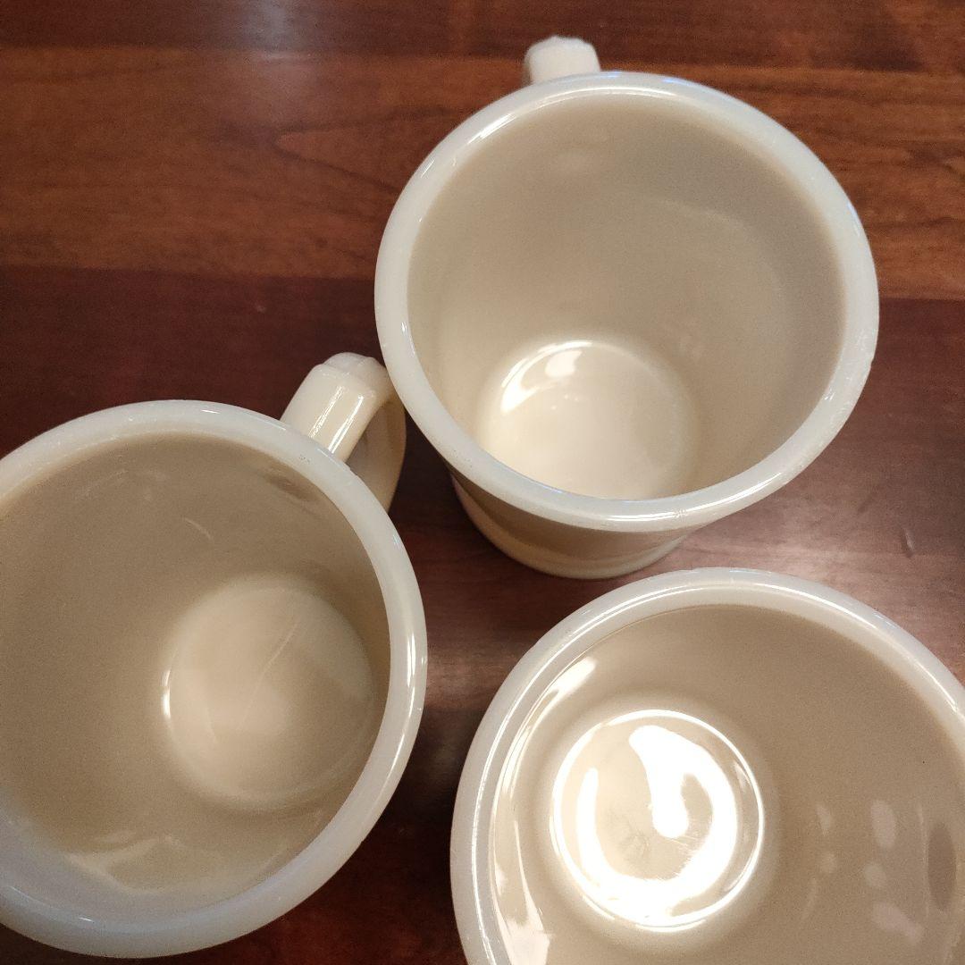 fire king アイボリーワナビーマグ　3個セット