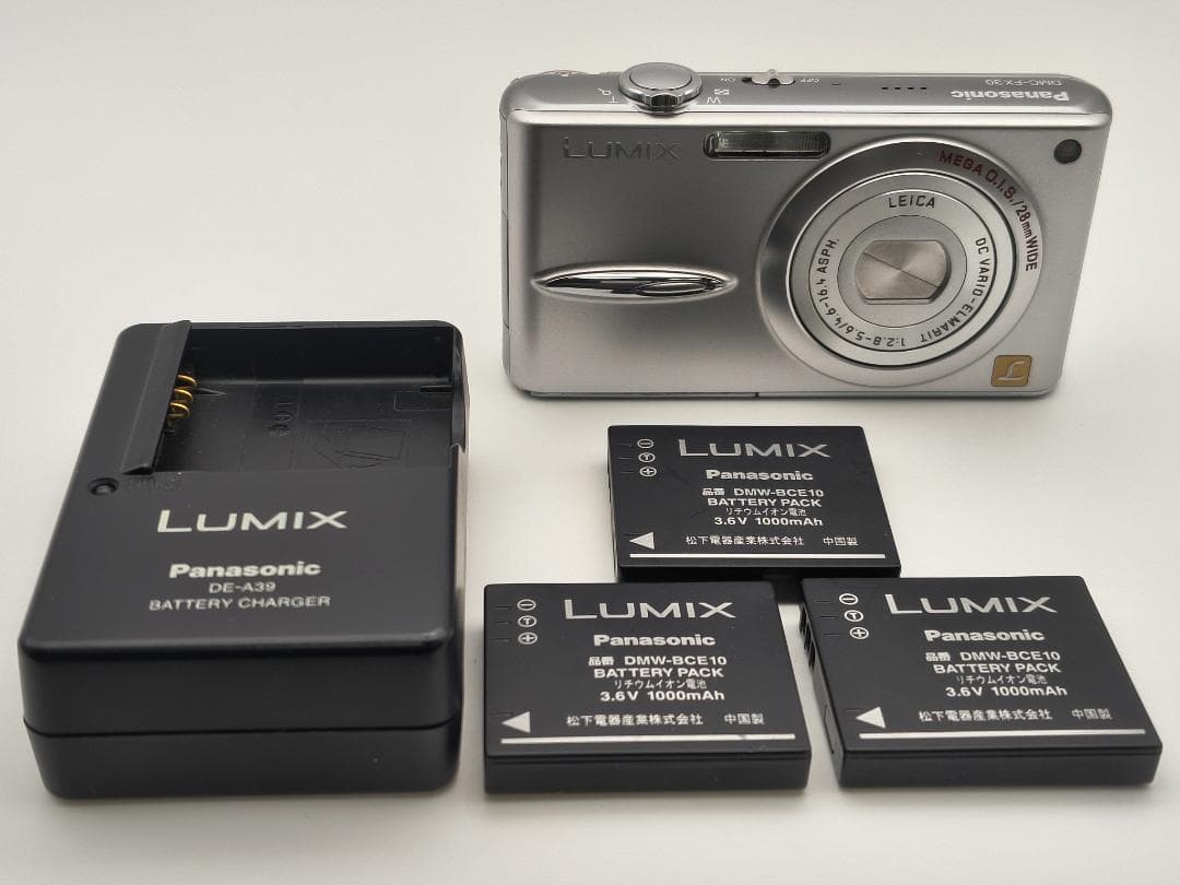 【美品・完品】Panasonic LUMIX DMC-FX30 純正電池3個付