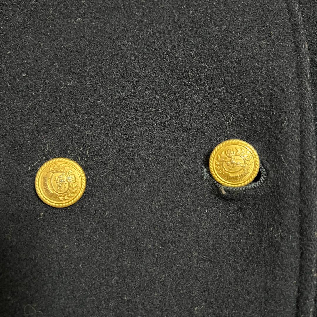 バーバリー フードコート ダブル チェック 金ボタン　 キルティング ネイビーM