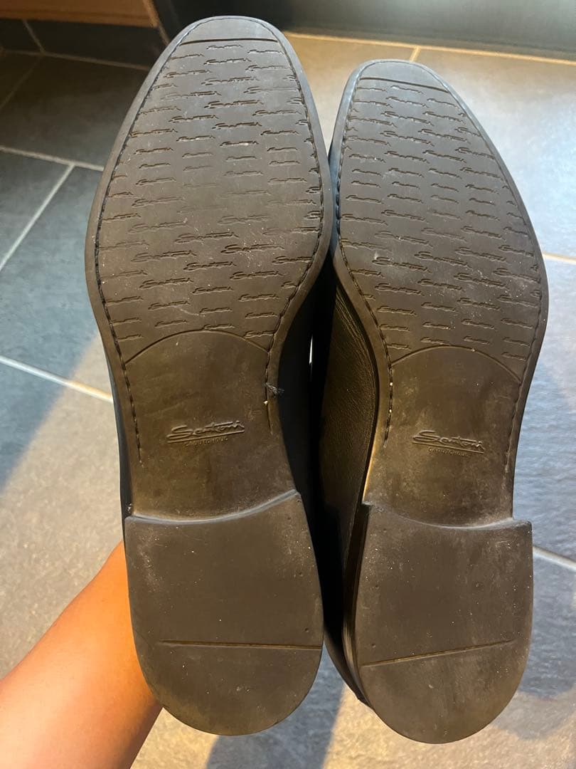 Santoni ネイビー ローファー