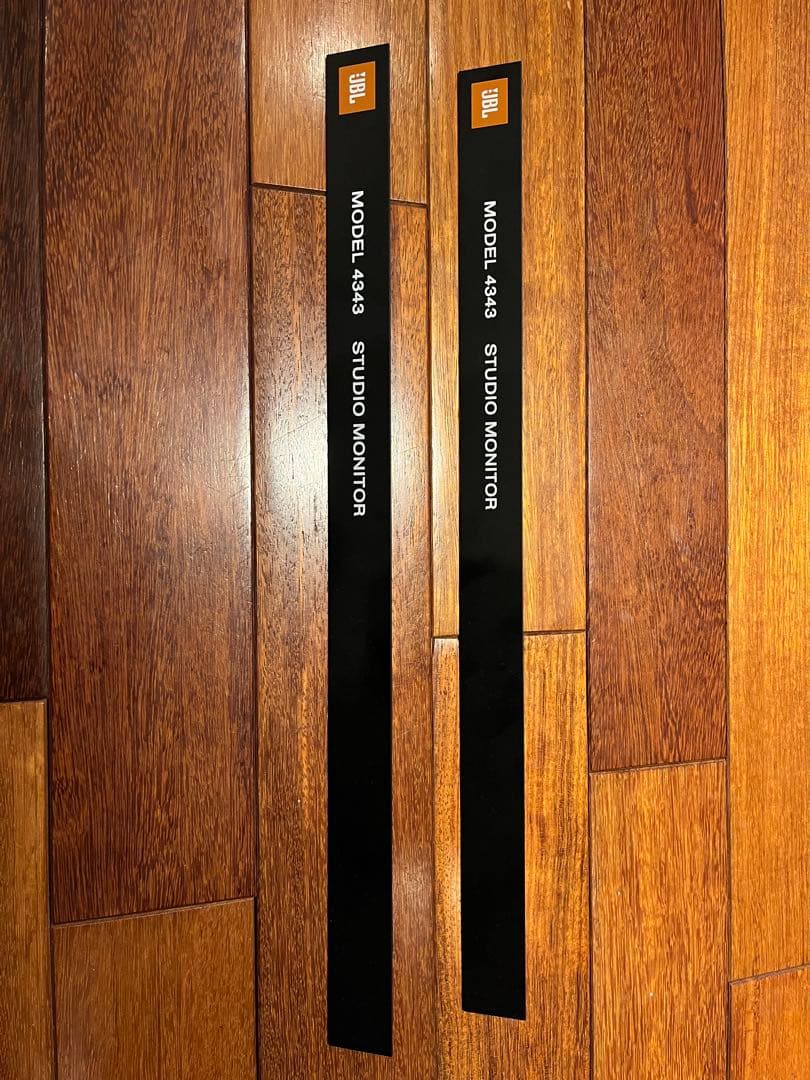 JBL 4343グリルエンブレムロゴプレート中古2枚セット　金具付き