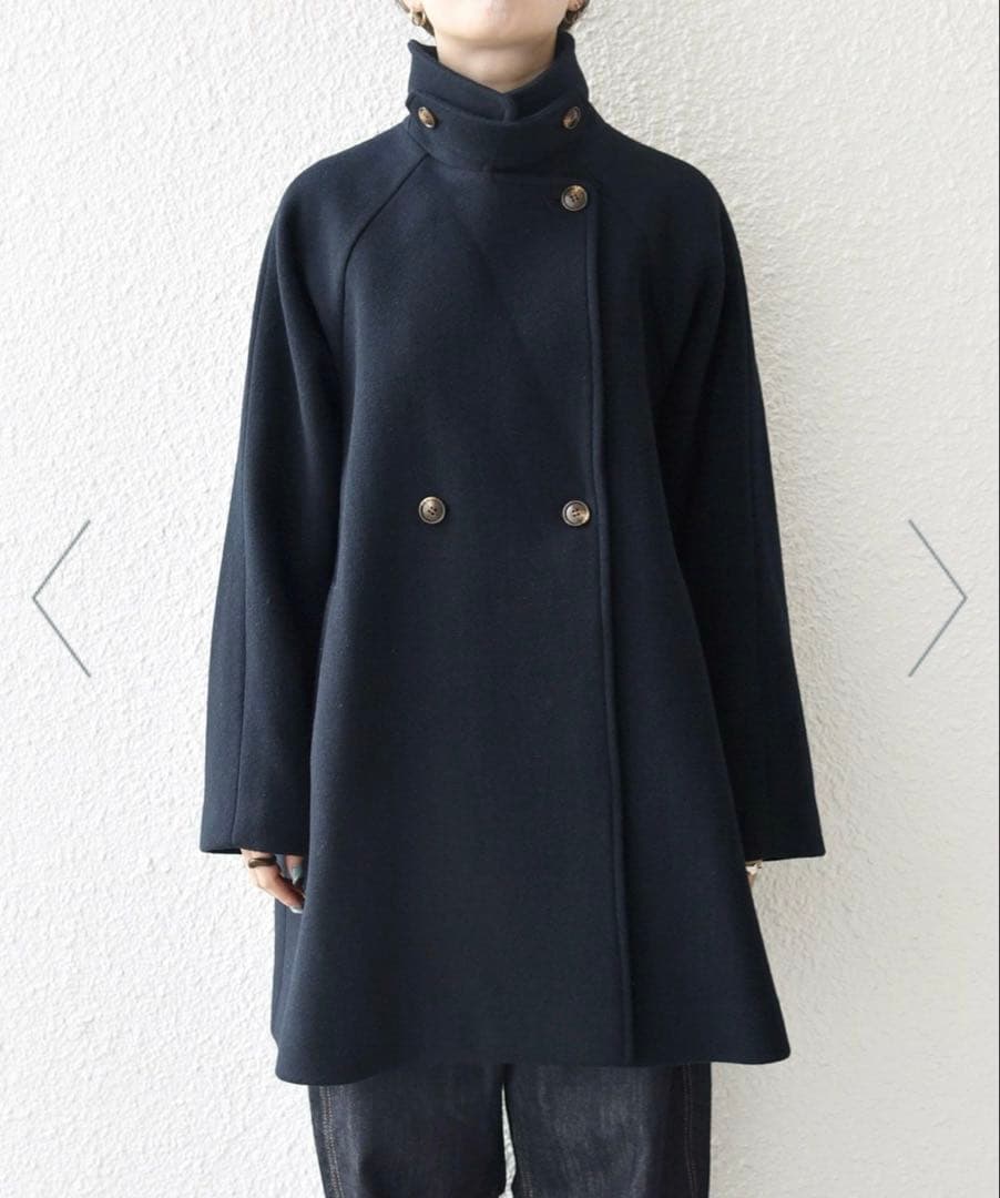 SHIPS any*PUREWOOL スタンド&テーラード ハーフコート