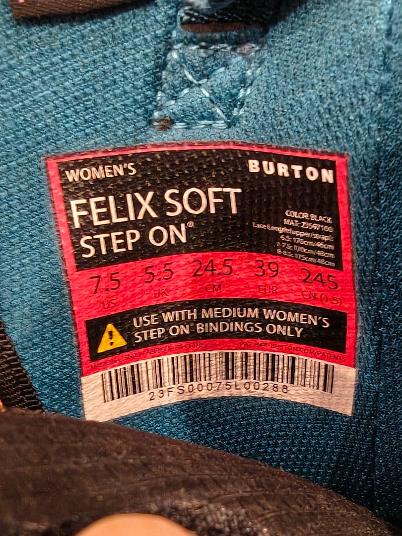BURTON　STEP ON ブーツ　レディース 　24,5㎝
