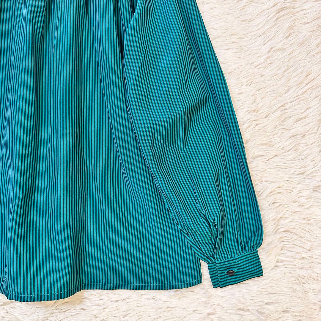 極美品 90s Christian Dior シルク100％ ストライプシャツ