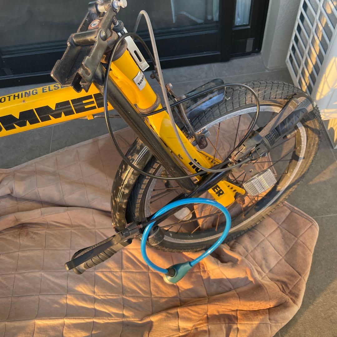 【ジャンク品】ハマー　折りたたみ自転車　イエロー　黄色