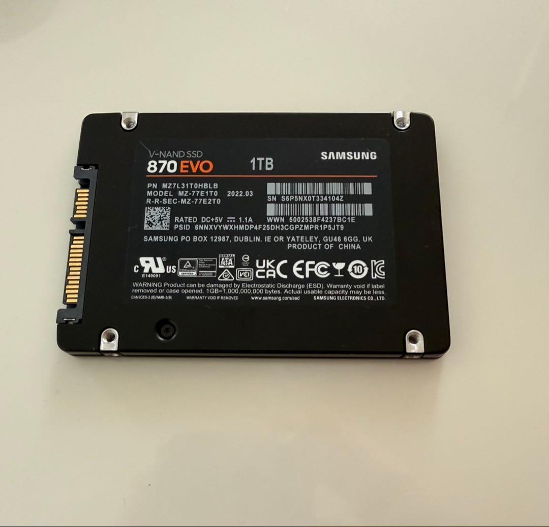 2/8迄限定価格【動作確認済】SAMSUNG 870 EVO 1TB SSD