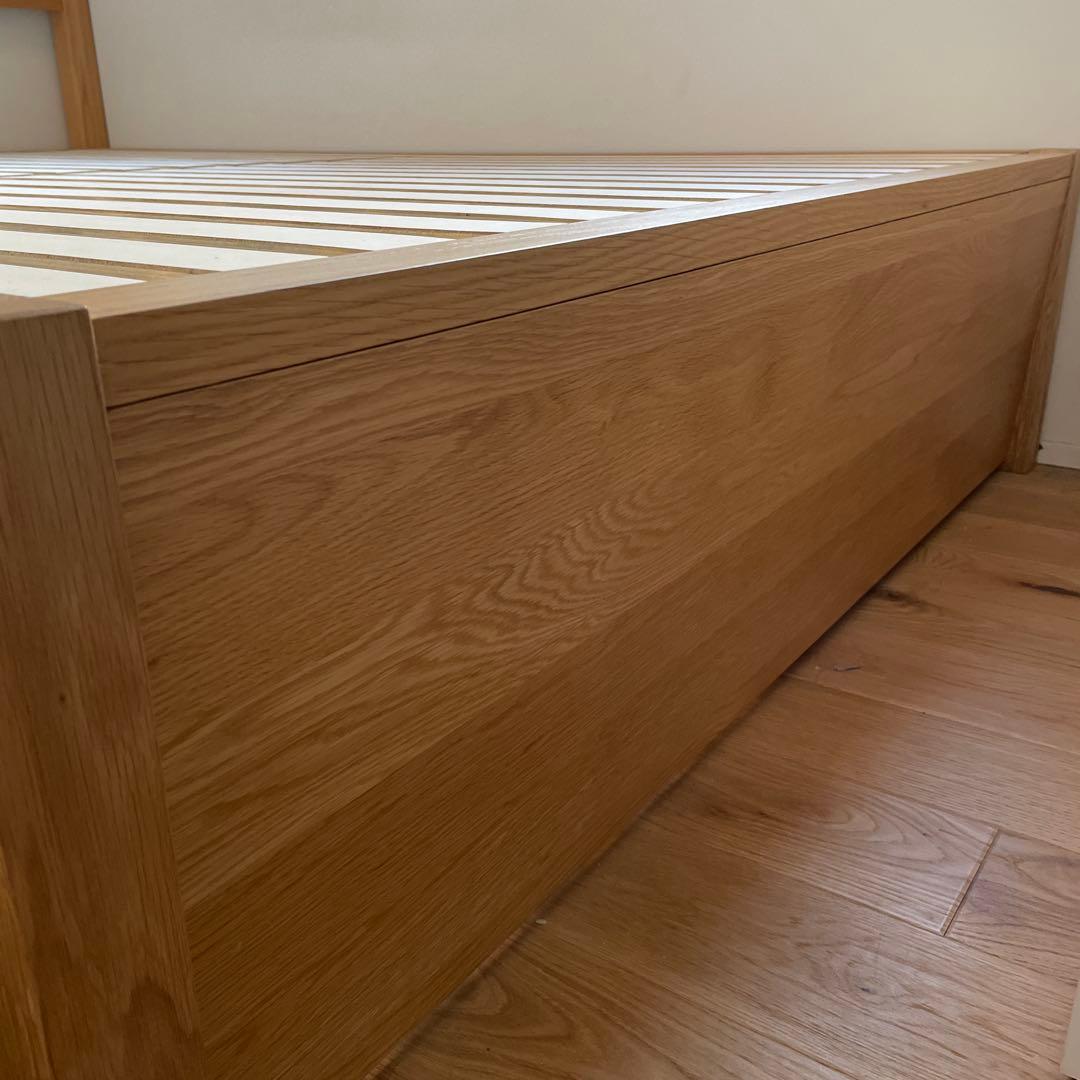 2020年購入【無印良品MUJI】木製ベッドダブル・オーク材 ベッド下収納2個付