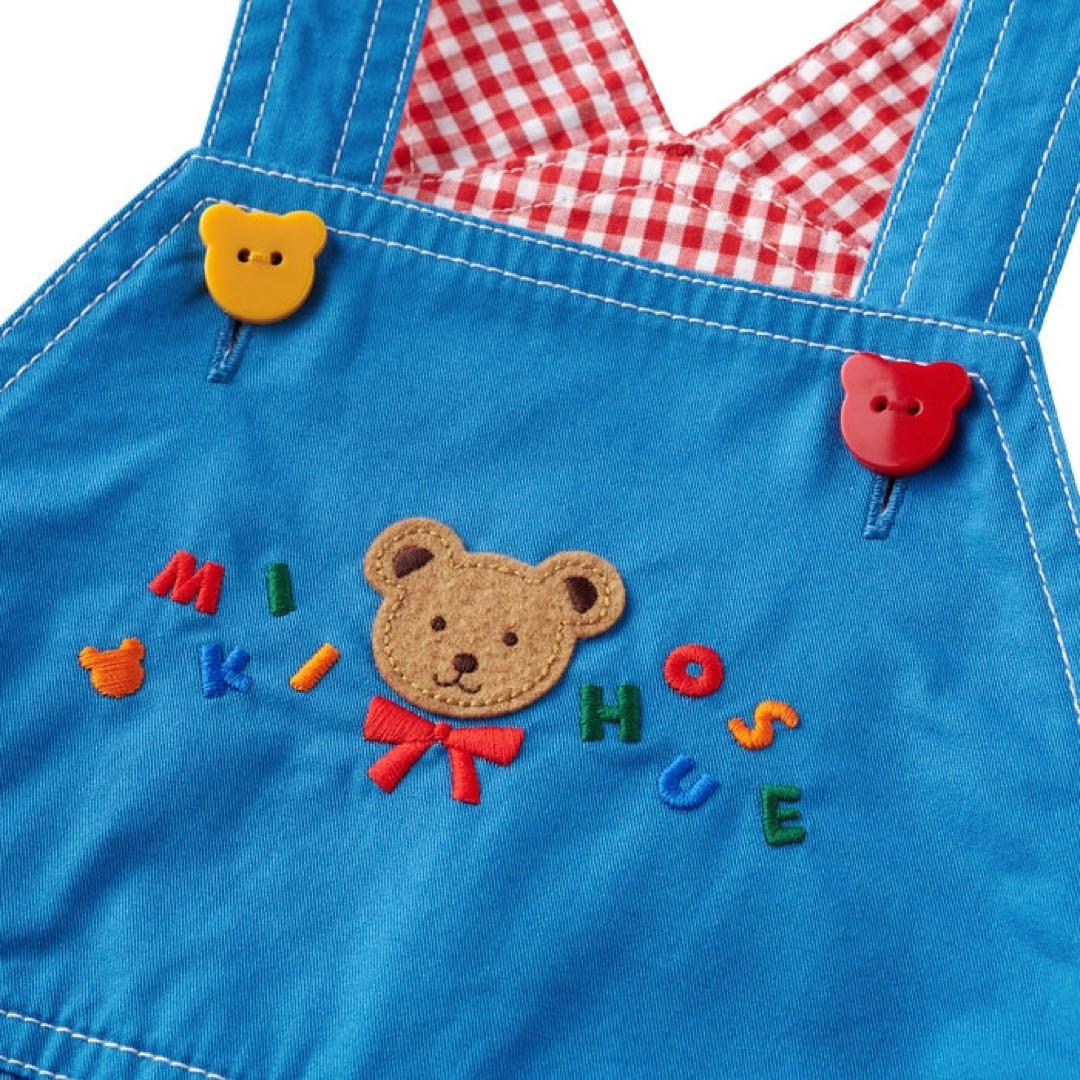 Miki House ミキハウス　６分丈オーバーオール　ブルー　80 90cm