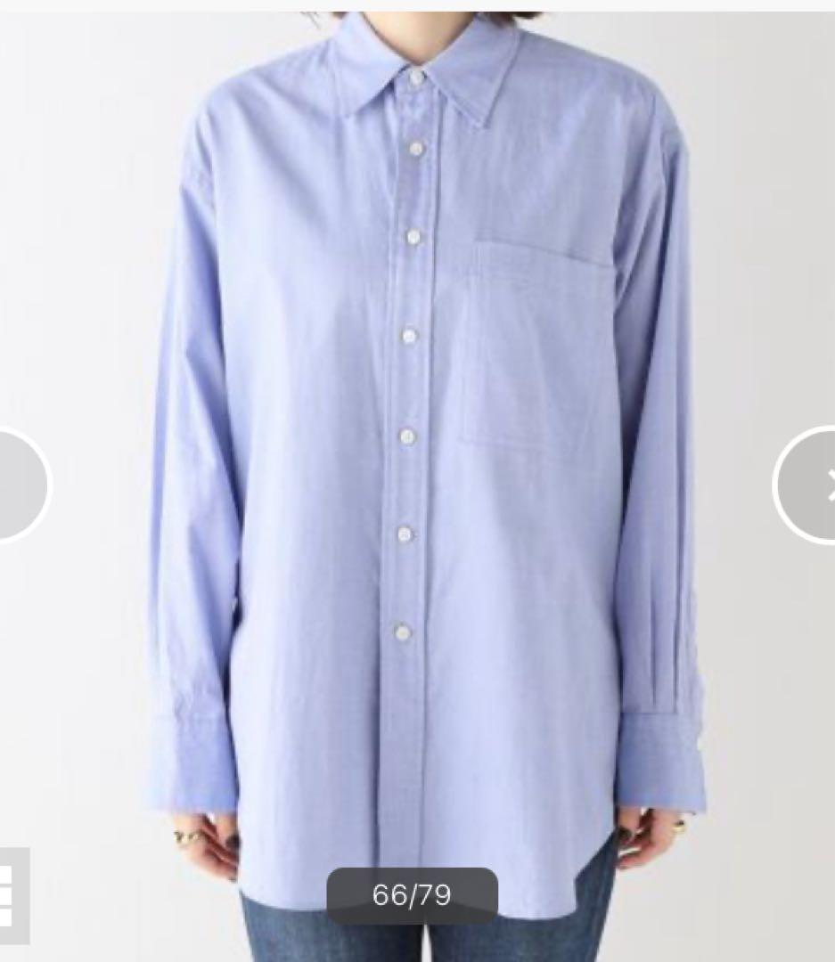 【美品】Spick&Span オックスルーズシャツ　サックスブルー