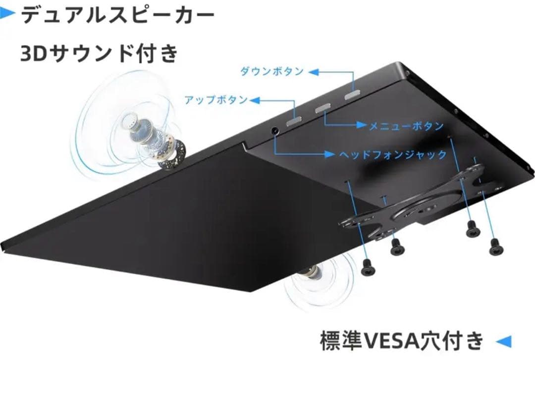 Ingknok 18.5インチポータブルモニターFHD IPSモバイルモニター