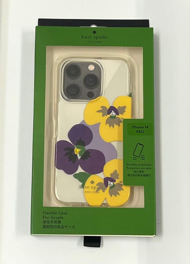 ☆美品☆ iPhone14ProケースKATE SPADE クリア KA543
