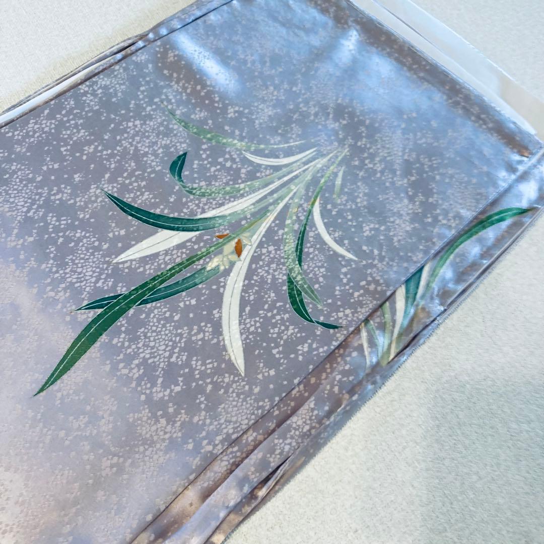 靖 122717宅　綸子　訪問着　袷　水仙　着物