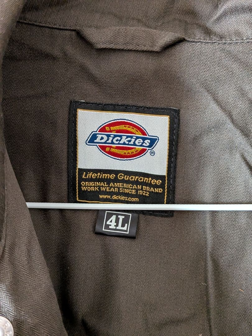 Dickies ブラウンオーバーオール 4L半袖、長袖2枚組