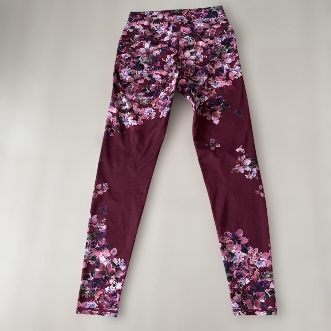 【新品&美品】花柄ヨガウェアセットアップ上S下M