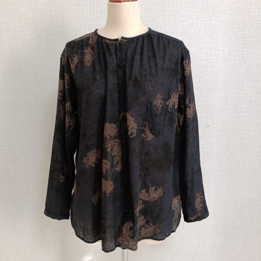 【美品】pas de calais 　Higanbana 　彼岸花　ブラウス　黒