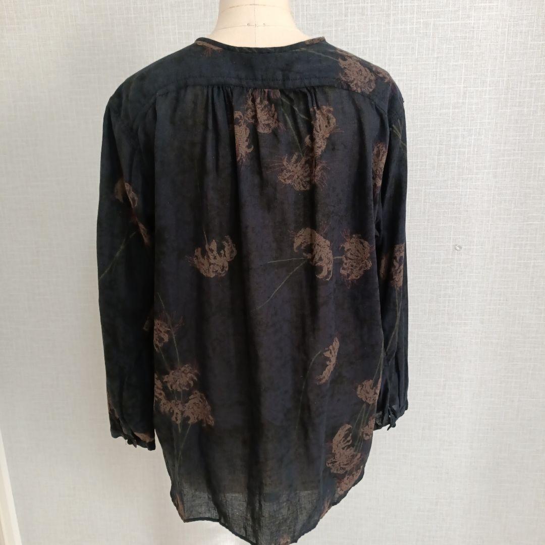 【美品】pas de calais 　Higanbana 　彼岸花　ブラウス　黒