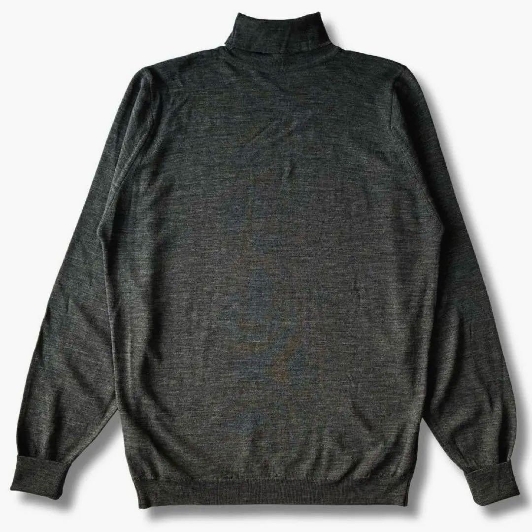 美品 英国製 JOHN SMEDLEY 30G タートルネック ニット セーター