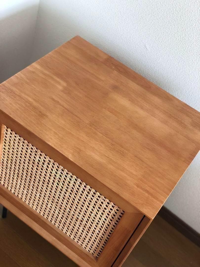 ラタン サイドテーブル　チェスカチェア風 収納　棚