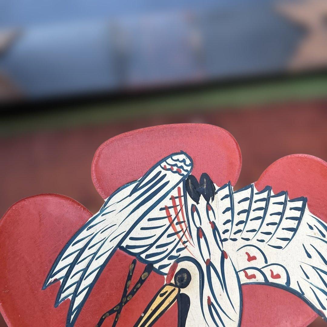 大入看板 鶴 亀 昭和レトロ アンティーク 木製看板 古美術 ヴィンテージ