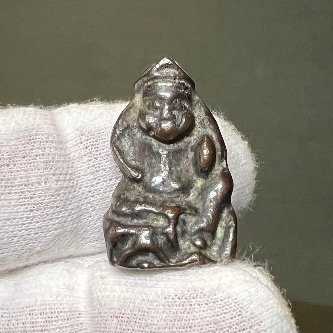 ◎古道具 庵々◎江戸時代 古銅製 恵比寿像 2.8cm 懐中仏◎豆仏 兜仏 仏像