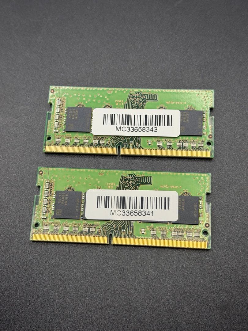 動確済DDR4 PC4-3200AA 16GB×2 32GBノート2枚セット