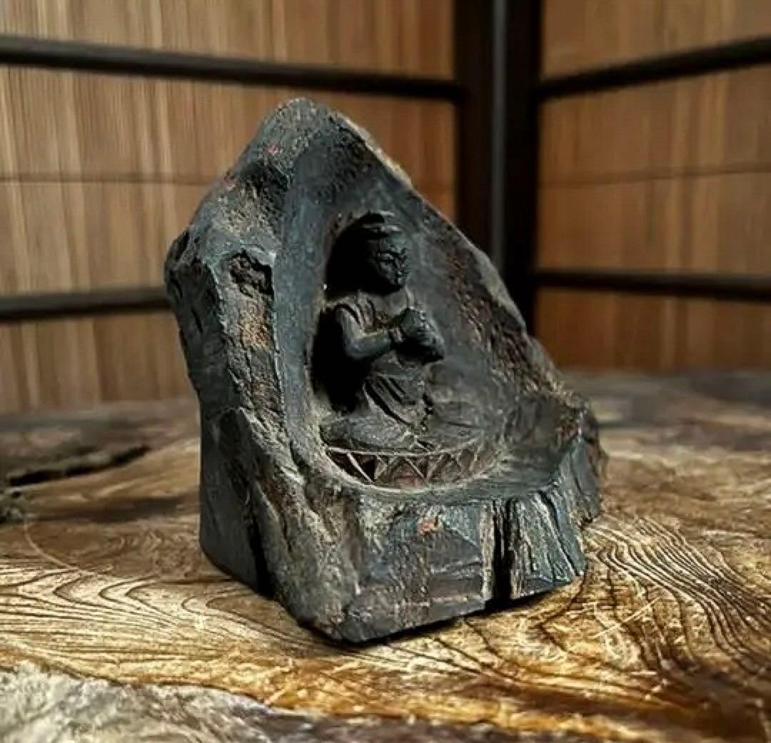 仏教美術 時代 木製 一刀彫り 厨子 如来像 仏像