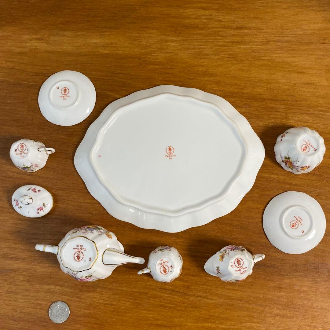 ロイヤルクラウンダービー ダービー ポジー　ミニチュア　ティーセット