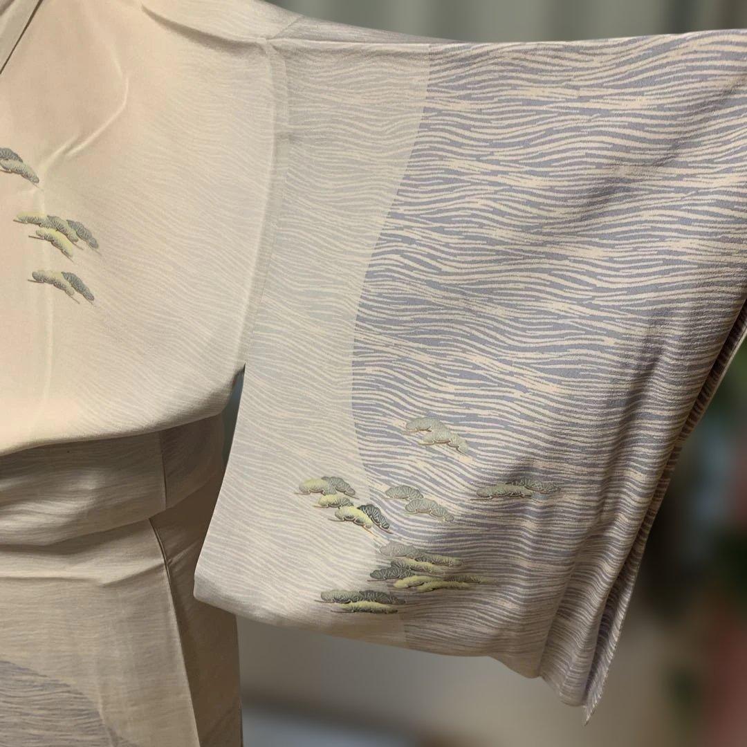 yamaguchi様極美品★加賀友禅訪問着袷★落款あり★舞鶴★グレーラベンダー