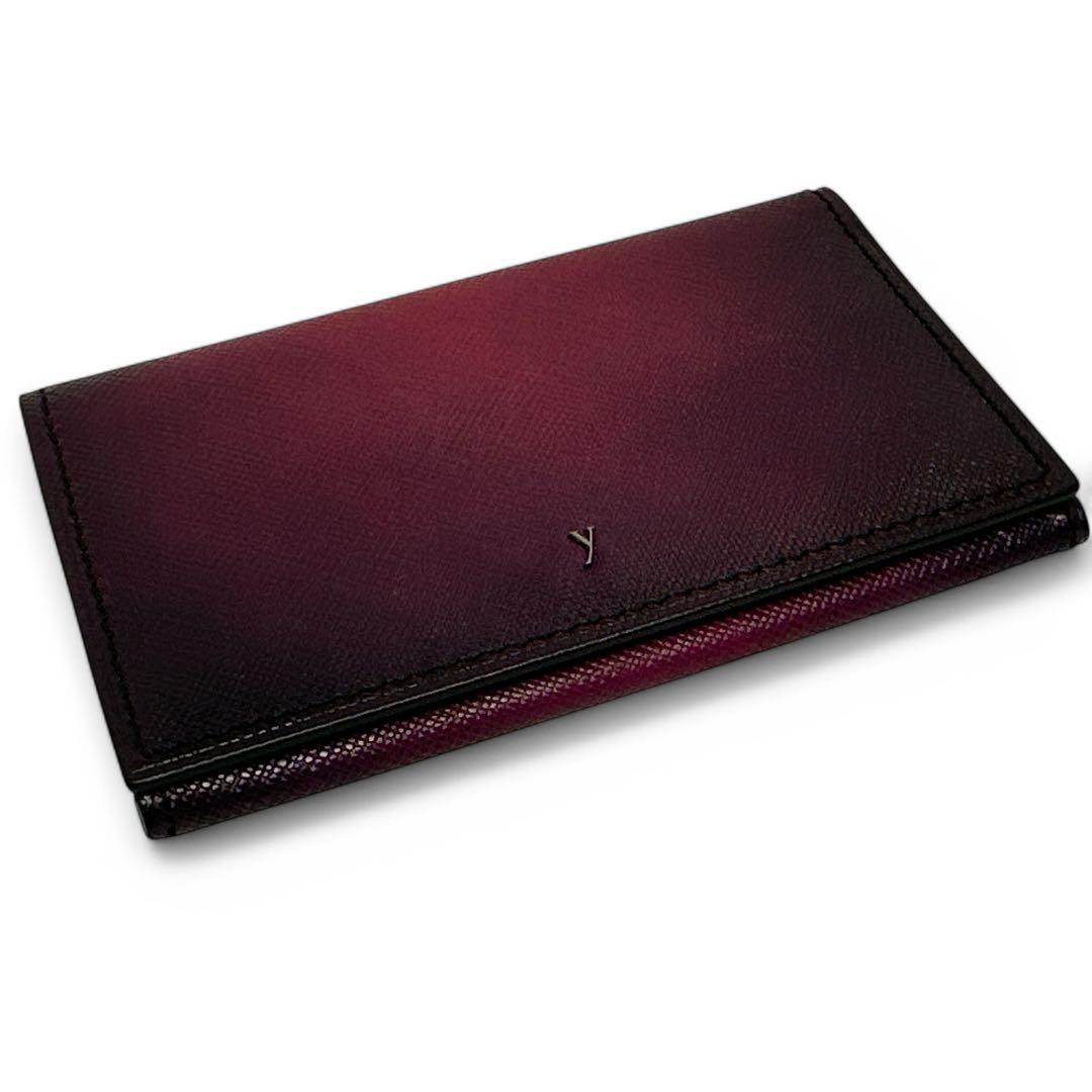 新品✨yuhaku カードケース 名刺入れ レザー グラデーション パープル 紫