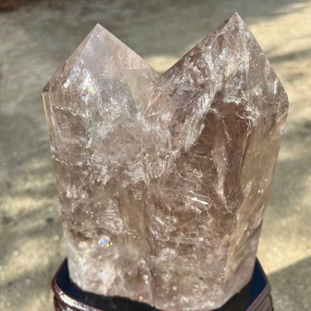 ✳️超極上水晶✨レインボー ファントム スモーキークォーツ ツインポイント 天然石