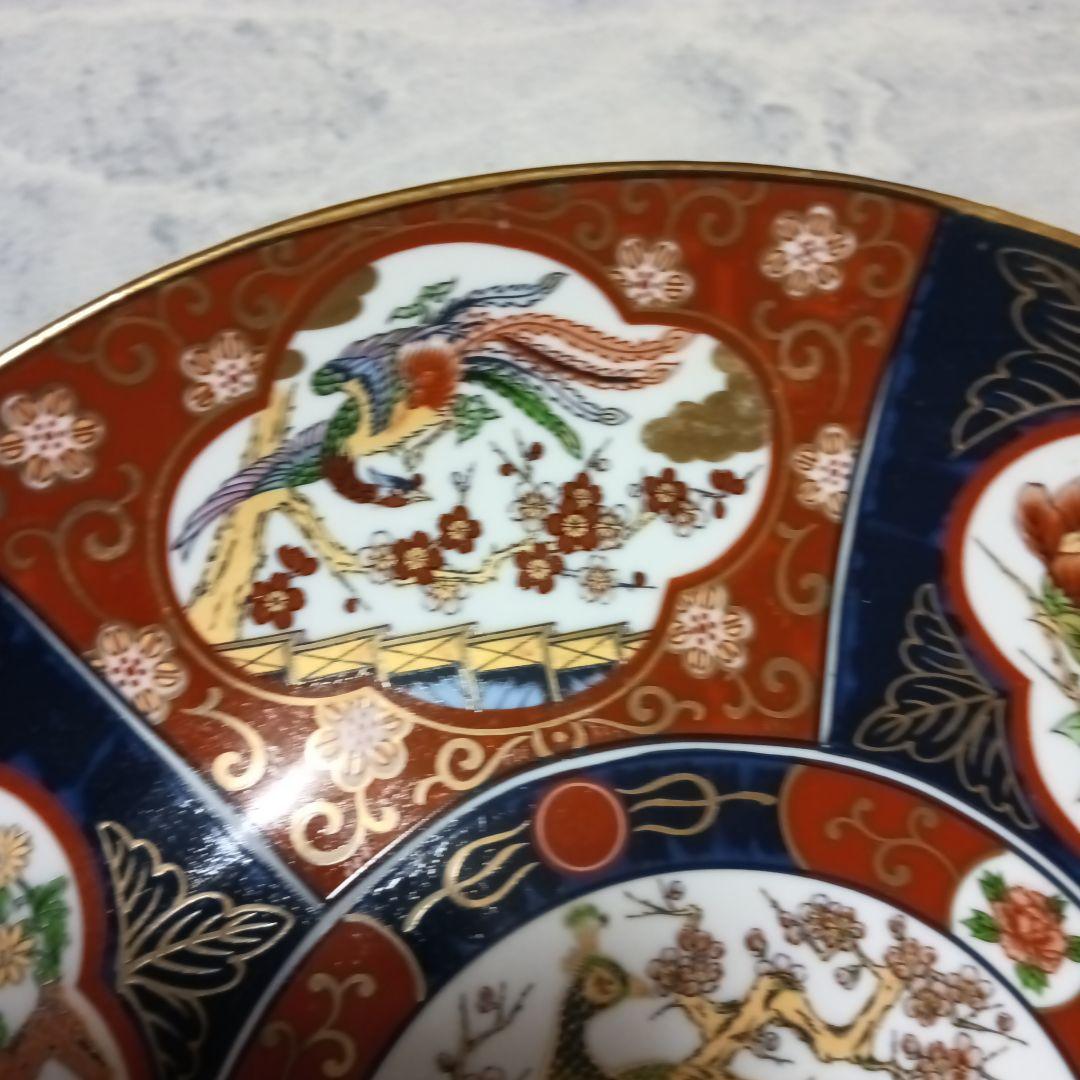 伊万里焼　秀峰作　大皿　飾り皿　孔雀図　3枚セット