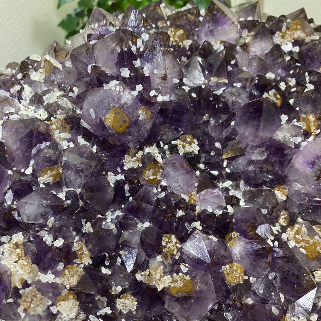 希少❗️アメジスト カコクセナイトカルサイト共生☆パワーストーン財運 原石A137