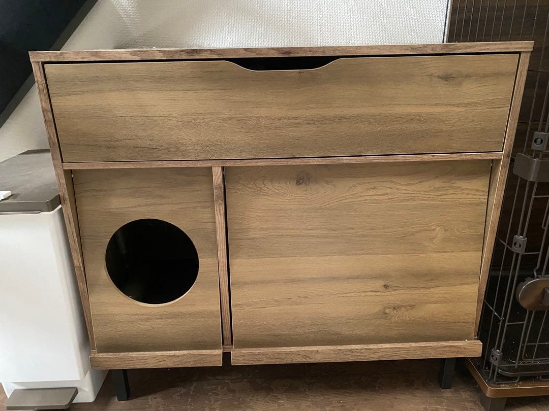 木製ラック CTC-890S 引き出し付き 猫トイレ キャットタワー　猫用品