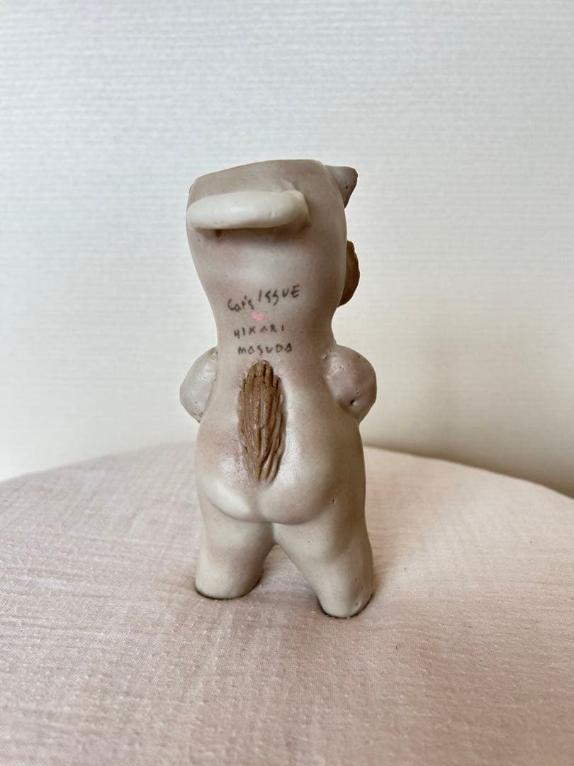 増田光　壁掛け花瓶　猫