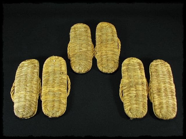 露地草履 ８足 内２足未使用 数寄屋草履 茶道具 露地道具 f318