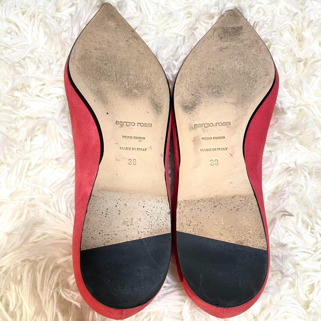 ✨極美品✨セルジオロッシ SR1 フラット パンプス スエード プレート