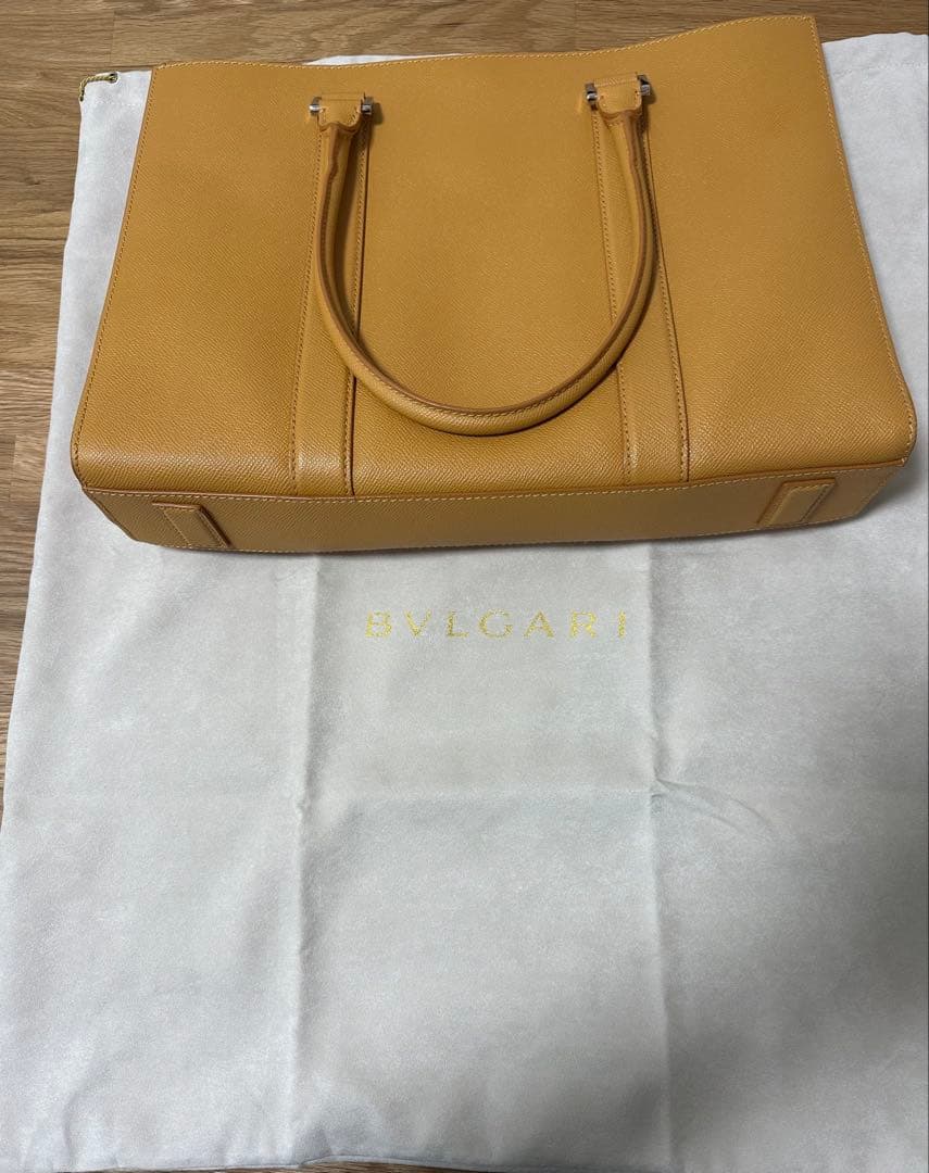 BVLGARI メンズ トートバッグ ビジネスバッグ ベージュ　保存袋あり