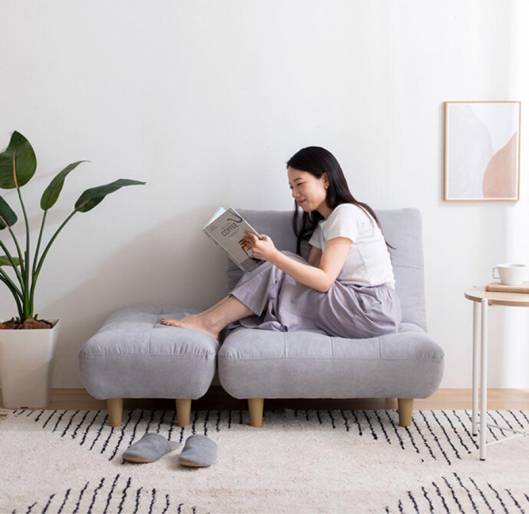 【アイボリー】ソファ 1人掛け 1人用 コンパクト ファブリック 1人掛けソファ