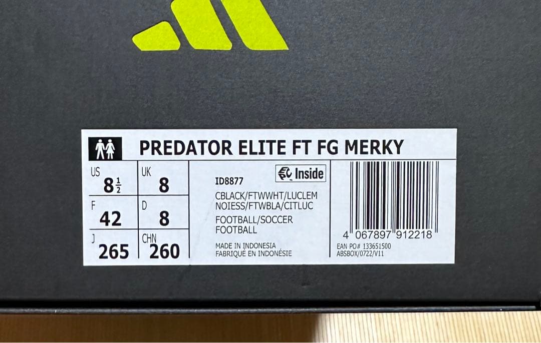 新品未使用プレデターエリートFTFGMerkyFC 26.5 レア　限定