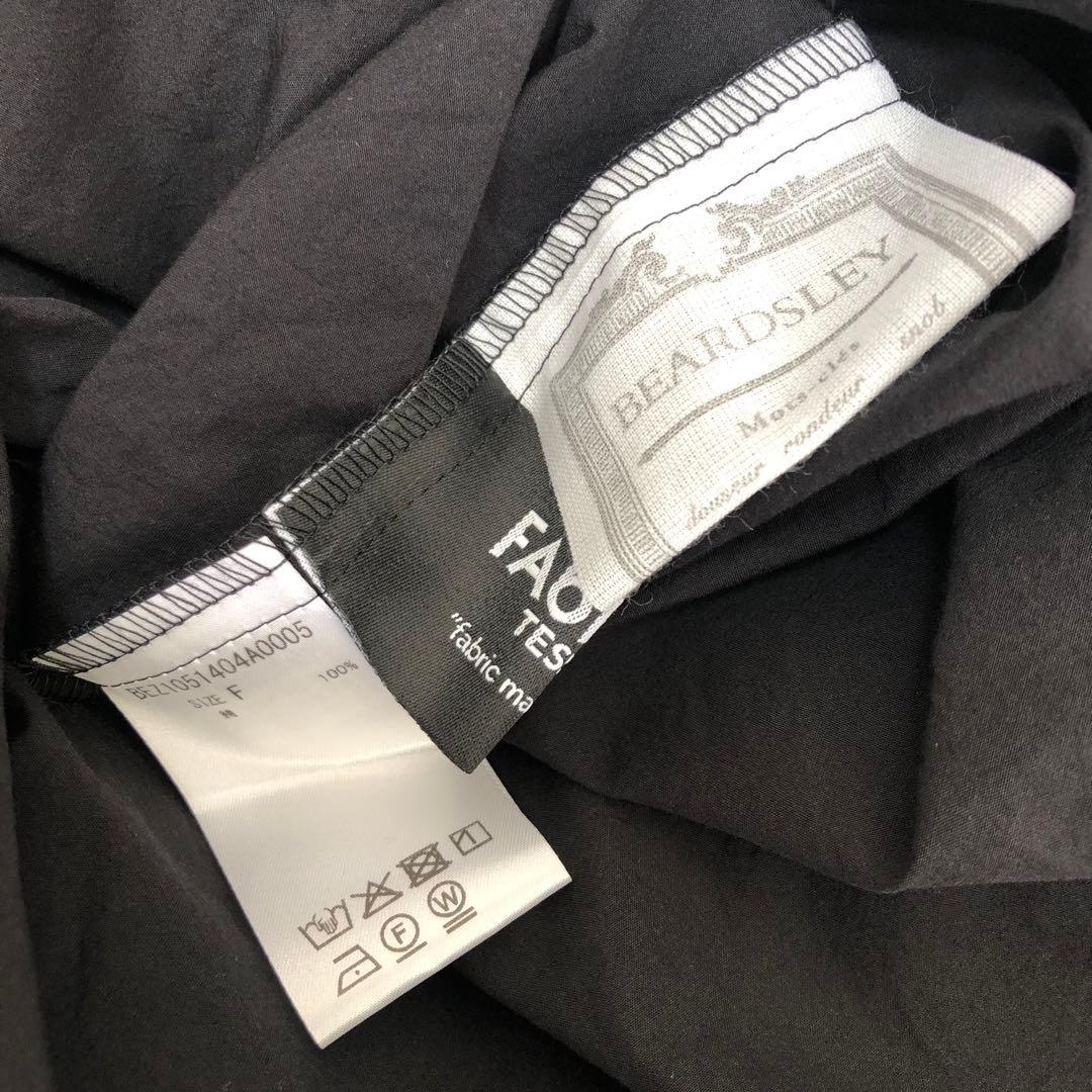 未使用品 BEARDSLEY スクエアネックボタンシャツ F ブラック
