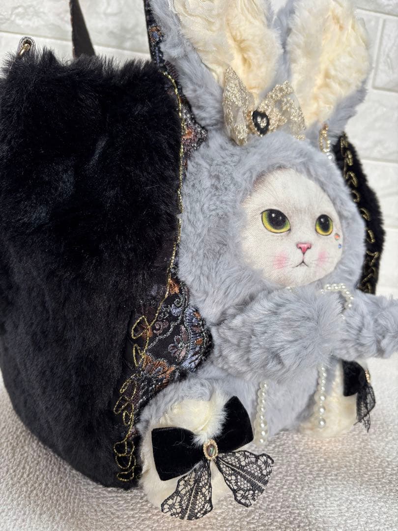 山*ば様 コヤンイサムチョン　ファーバッグ　ギムくん　グレーうさちゃん