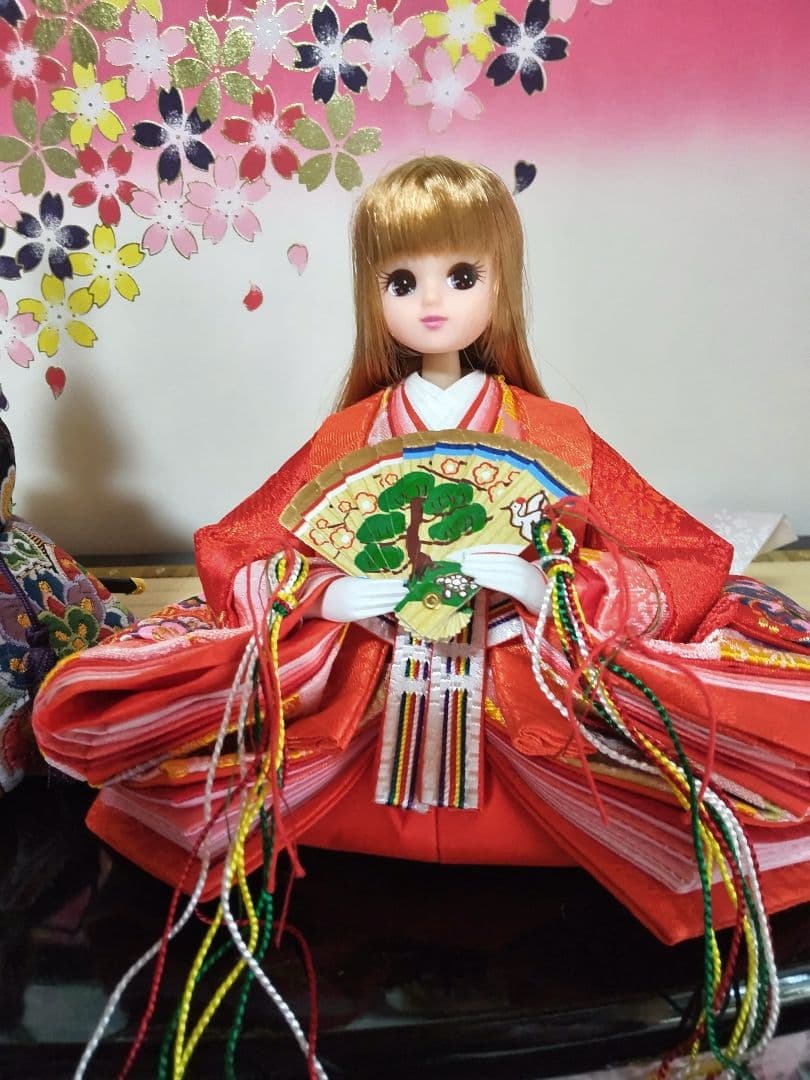 リカちゃん　雛人形 ① 親王と三人官女（リメイク品）