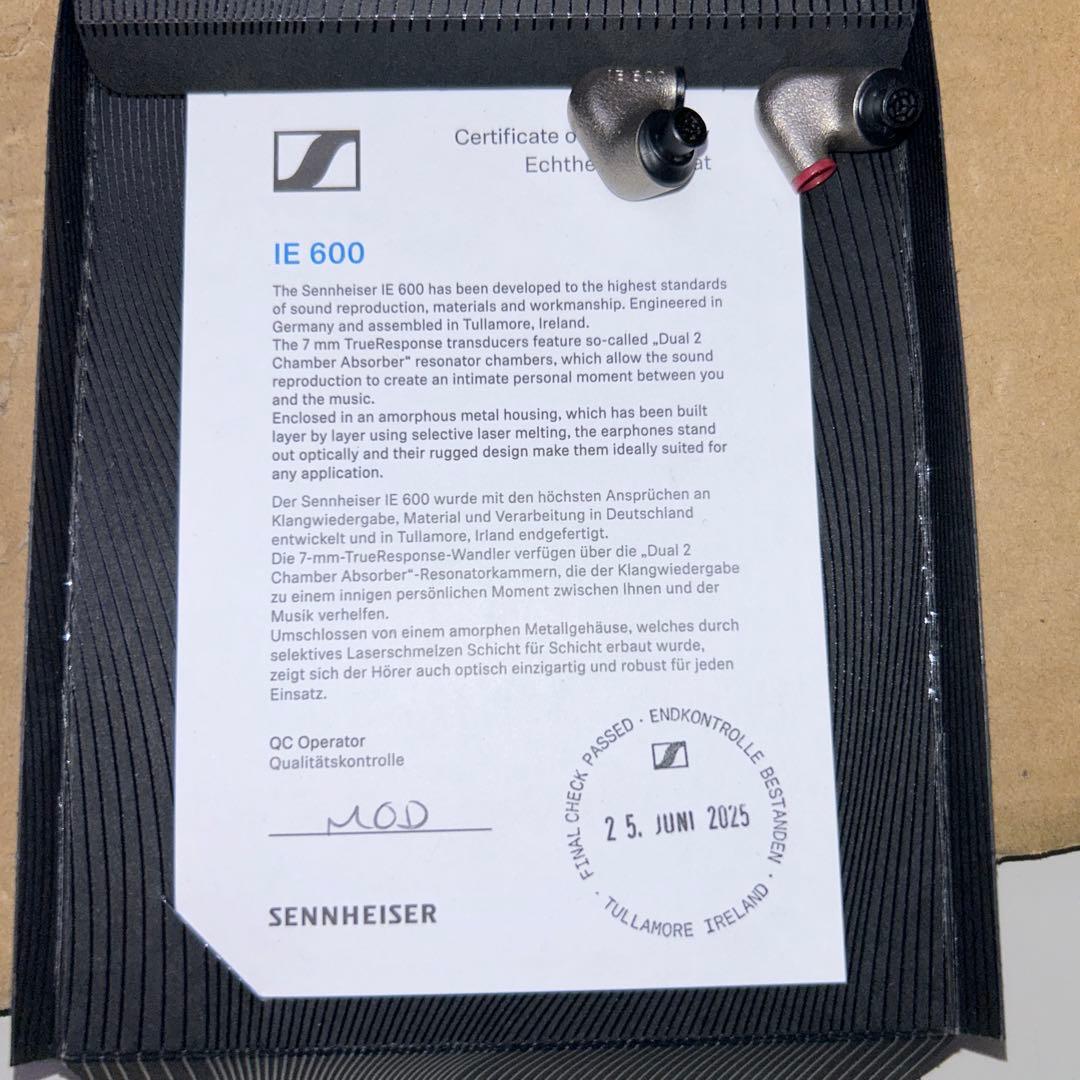 訳あり　ゼンハイザー　イヤホン 有線 IE 600