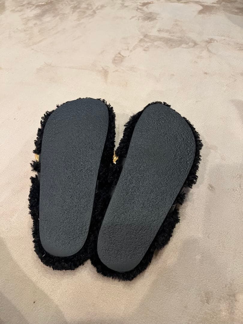 JW ANDERSOMファー素材 金属チェーン サンダル