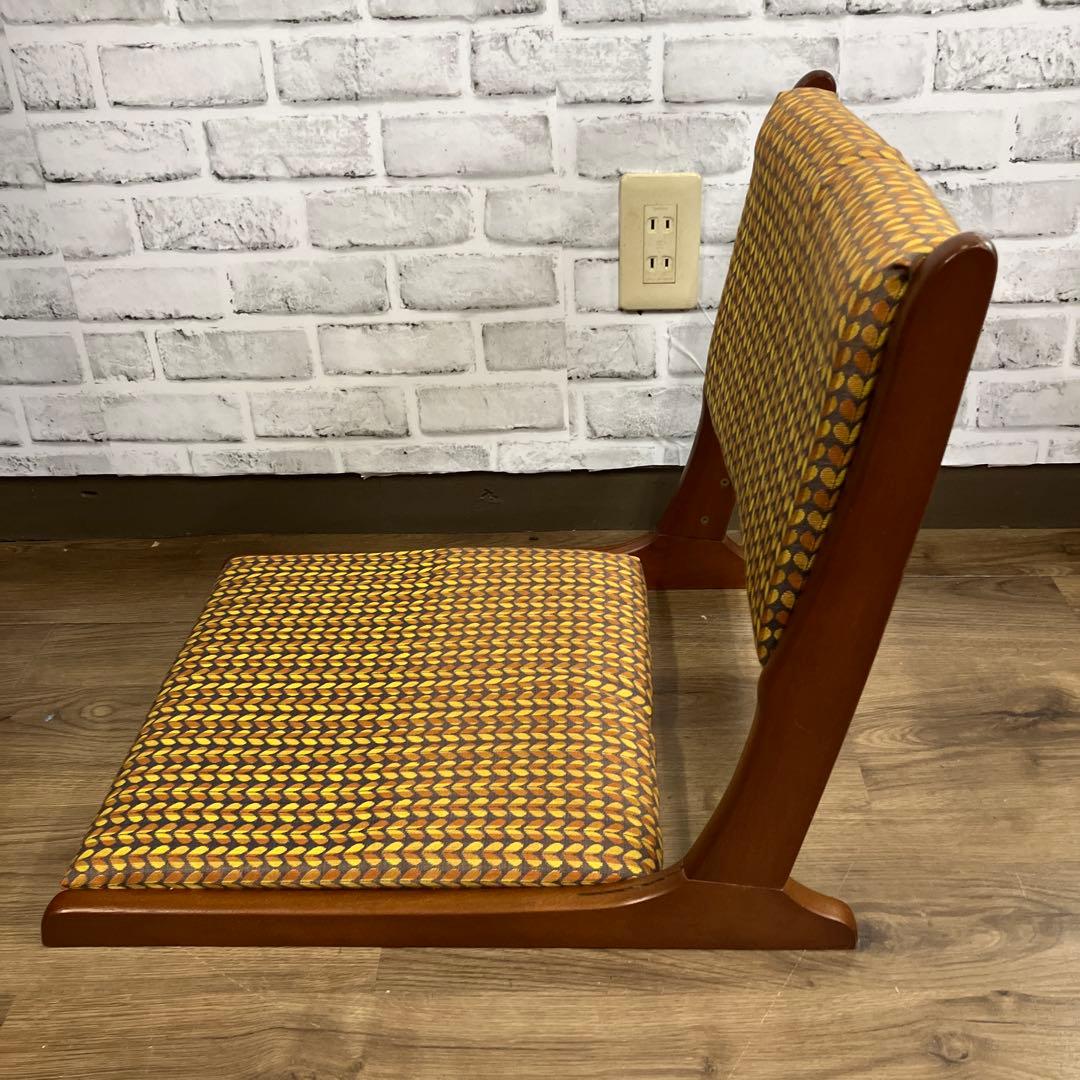 A-2 ②アンティーク レトロポップ 昭和レトロ 折り畳み座椅子 幾何学模様